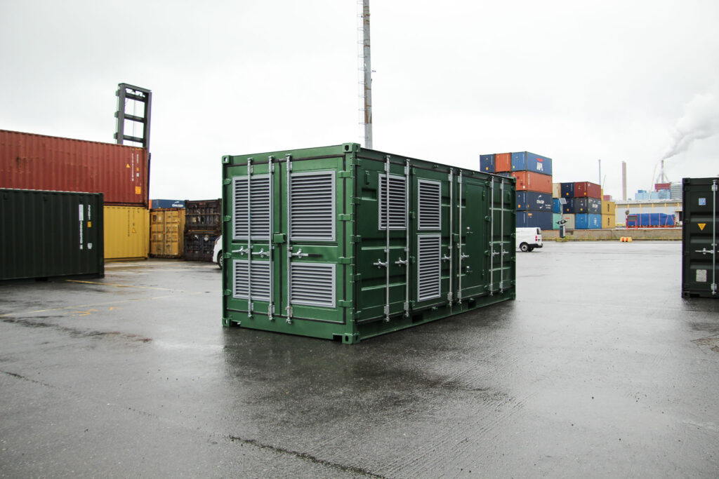 Truck-mounted generator container
